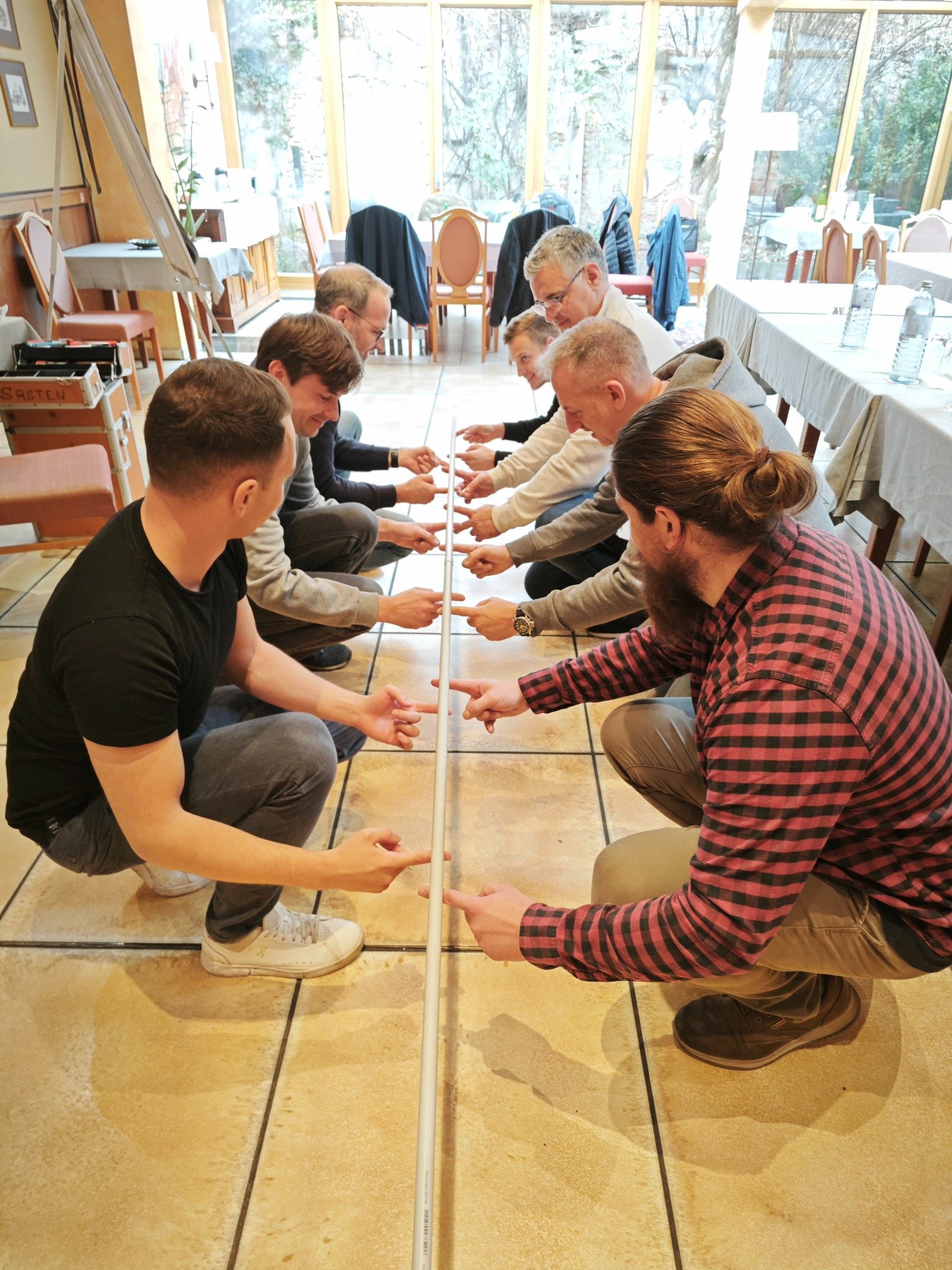 People coordinating a shared team task
